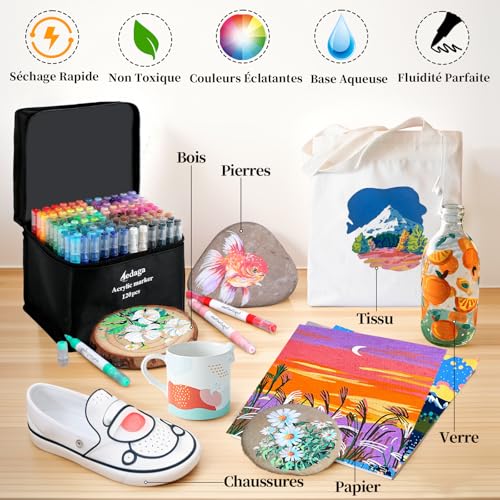 36 Couleurs Marqueur Peinture Acrylique Pour Pierres Imperméables,Stylos Permanent Art Set